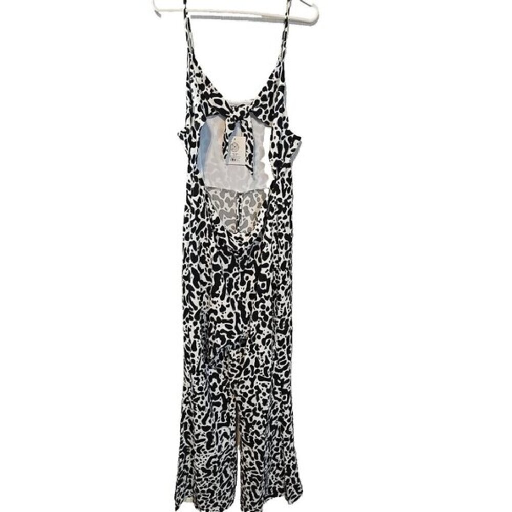 Lita by Ciara Revolve Tie Front Jumpsuit In King Cheetah Print Size XXL New